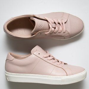 Greats Royale Sneakers Leather Perforated Shoes Lace-Up Made in Italy Pink 9.5